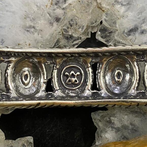 Carolyn Pollack Sterling Silver Single Row Conchos Decorated Bracelet For Women - Picture 7 of 10
